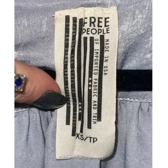 Free People Party Crasher Long Sleeve Top, Sky Blue, Size XS - Picture 4 of 6